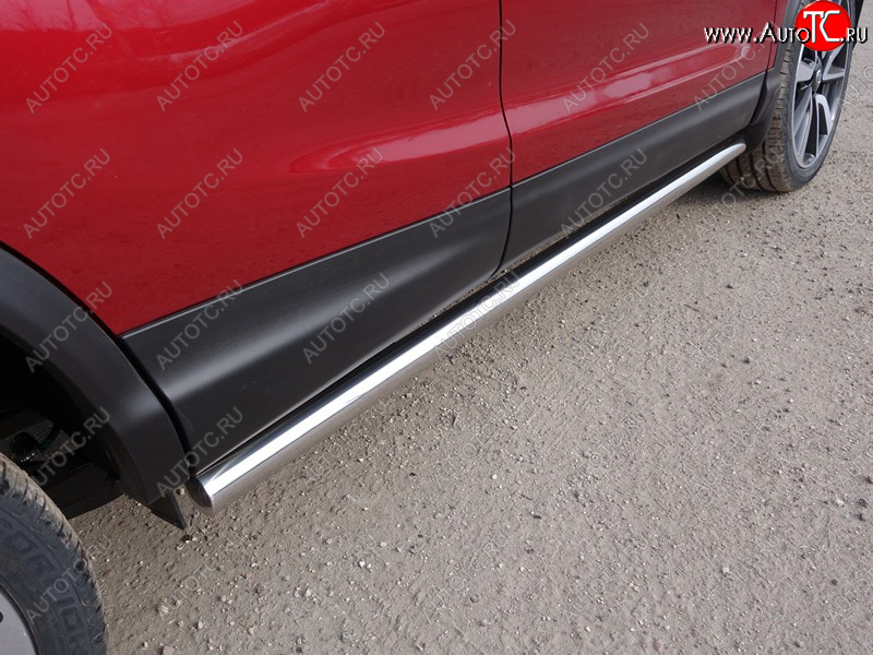 21 399 р. Защита порогов труба d60,3 мм ТСС Тюнинг Nissan Qashqai 2 J11 рестайлинг (2017-2022) (серые)  с доставкой в г. Воронеж