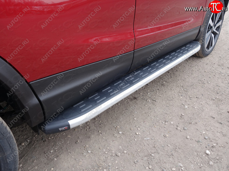 20 599 р. Пороги алюминиевые с пластиковой накладкой ТСС Тюнинг Nissan Qashqai +2 1 J10 рестайлинг (2010-2014) (серые)  с доставкой в г. Воронеж
