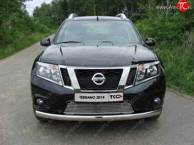 20 699 р. Защита переднего бампера нижняя овальная 75х42 мм ТСС Тюнинг Nissan Terrano D10 дорестайлинг (2013-2016) (нержавейка)  с доставкой в г. Воронеж
