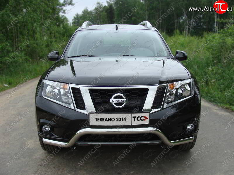 17 649 р. Защита переднего бампера кенгурин 60,3 мм ТСС Тюнинг Nissan Terrano D10 дорестайлинг (2013-2016) (нержавейка)  с доставкой в г. Воронеж