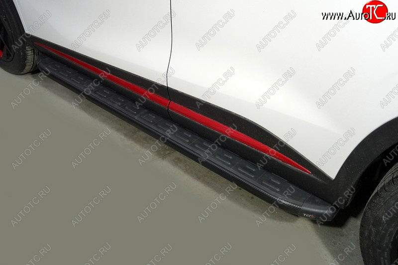 21 999 р. Пороги алюминиевые с пластиковой накладкой ТСС Тюнинг  Omoda C5 (2021-2025) (карбон черные)  с доставкой в г. Воронеж