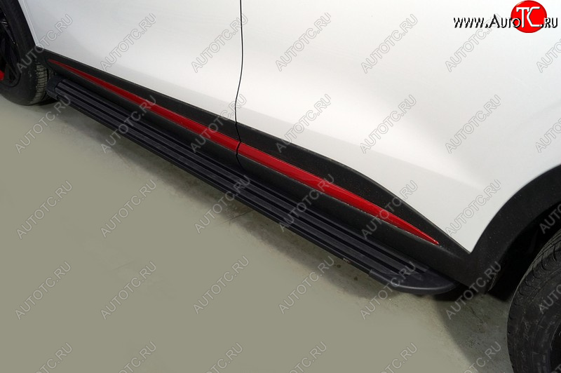 21 999 р. Пороги алюминиевые Slim Line ТСС Тюнинг  Omoda C5 (2021-2025) (Black)  с доставкой в г. Воронеж