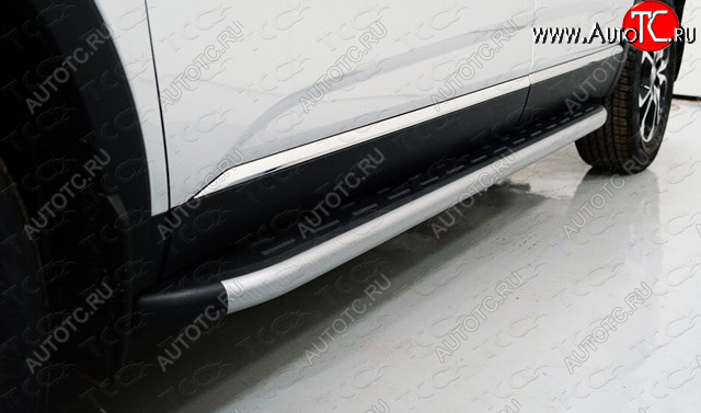 21 999 р. Пороги алюминиевые с пластиковой накладкой ТСС Тюнинг  Renault Arkana (2019-2025) (карбон серебро)  с доставкой в г. Воронеж
