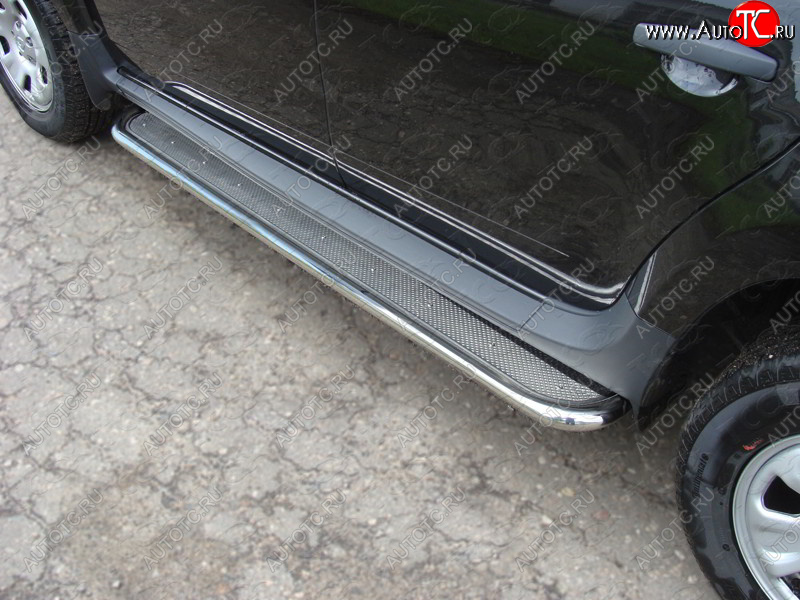 36 999 р. Пороги с площадкой 42,4 мм ТСС Тюнинг Renault Duster HS рестайлинг (2015-2021) (нержавейка)  с доставкой в г. Воронеж