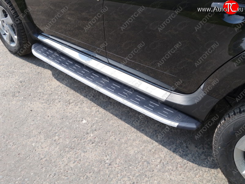 20 599 р. Пороги алюминиевые с пластиковой накладкой ТСС Тюнинг  Renault Duster  HS (2015-2021) рестайлинг (серые)  с доставкой в г. Воронеж