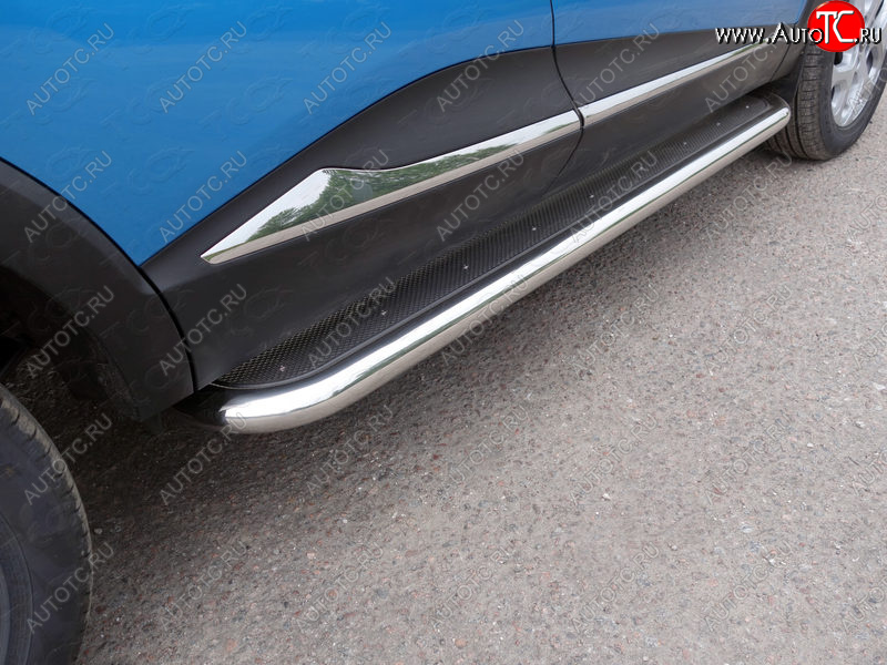41 749 р. Пороги с площадкой 60,3 мм ТСС Тюнинг Renault Kaptur дорестайлинг (2016-2020) (нержавейка)  с доставкой в г. Воронеж