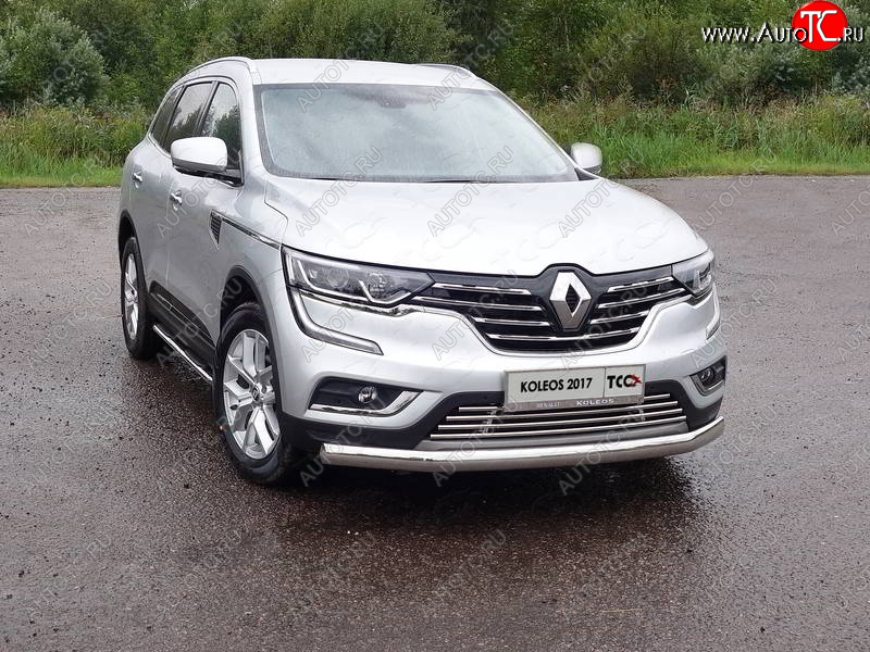 21 999 р. Защита переднего бампера нижняя овальная 75х42 мм ТСС Тюнинг Renault Koleos 2 (2016-2025) (нержавейка)  с доставкой в г. Воронеж