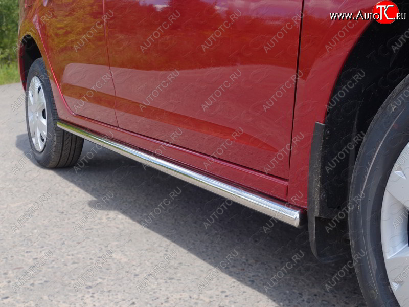 15 699 р. Защита порогов труба d42,4 мм ТСС Тюнинг  Renault Logan  2 (2014-2018) дорестайлинг (серые)  с доставкой в г. Воронеж