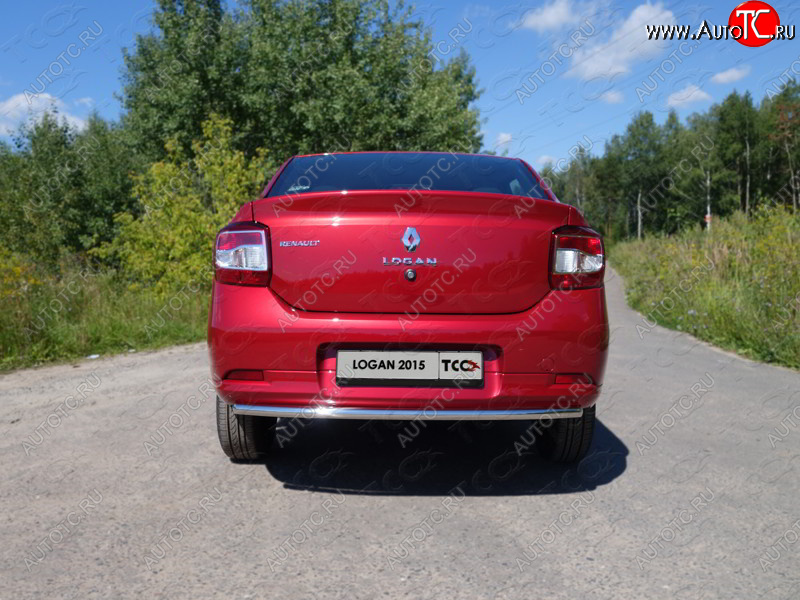 8 799 р. Защита задняя (нержавейка 42,4 мм), ТСС Тюнинг Renault Logan 2 дорестайлинг (2014-2018)  с доставкой в г. Воронеж