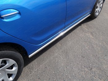 Защита порогов труба d42,4 мм ТСС Тюнинг Renault Sandero (B8) дорестайлинг (2014-2018) (серые)