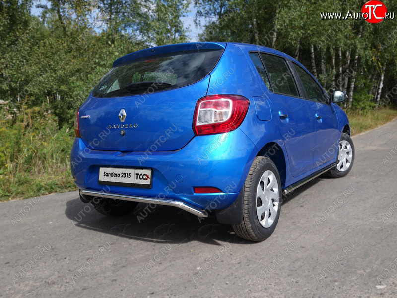 11 749 р. Защита задняя d42,4 мм ТСС Тюнинг Renault Sandero (B8) дорестайлинг (2014-2018)  с доставкой в г. Воронеж