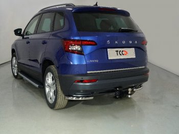 10 699 р. Защита заднего бампера (уголки, d42,4 мм) TCC  Skoda Karoq  NU7 (2020-2025) рестайлинг  с доставкой в г. Воронеж. Увеличить фотографию 1