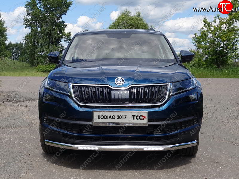 34 999 р. Защита переднего бампера нижняя с ДХО 60,3 мм ТСС Тюнинг Skoda Kodiaq NU7 дорестайлинг (2017-2021) (нержавейка)  с доставкой в г. Воронеж