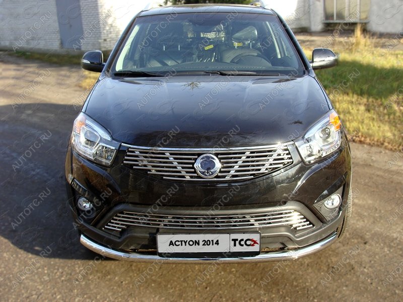 7 349 р. Нижняя декоративная вставка в бампер ТСС Тюнинг SSANGYONG Actyon рестайлинг (2013-2021) (d 12 мм)  с доставкой в г. Воронеж