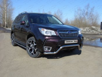 Защита переднего бампера кенгурин 60,3 мм ТСС Тюнинг Subaru Forester SJ дорестайлинг (2012-2016) ()