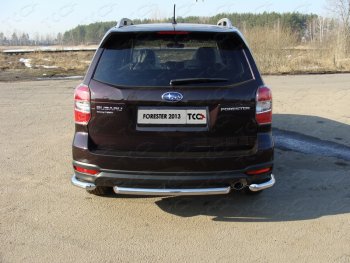 14 699 р. Защита задняя (центральная нержавейка 60,3 мм) ТСС Тюнинг Subaru Forester SJ дорестайлинг (2012-2016)  с доставкой в г. Воронеж. Увеличить фотографию 1