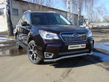 Защита переднего бампера нижняя d60,3 мм ТСС Тюнинг Subaru Forester SJ дорестайлинг (2012-2016) ()