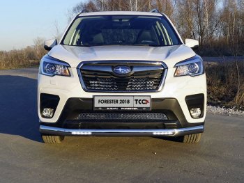 Защита передняя нижняя овальная с ДХО 75х42 мм ТСС Тюнинг Subaru Forester SK/S14 дорестайлинг (2018-2021) ()