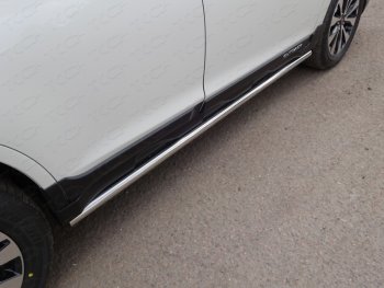 Защита порогов труба 50,8 мм укороченные ТСС Тюнинг Subaru Outback BS/B15 дорестайлинг универсал (2014-2018) (серые)