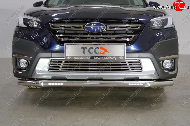 38 999 р. Защита переднего бампера нижняя с ДХО 60,3 мм ТСС Тюнинг Subaru Outback BT универсал (2019-2025) (нержавейка)  с доставкой в г. Воронеж