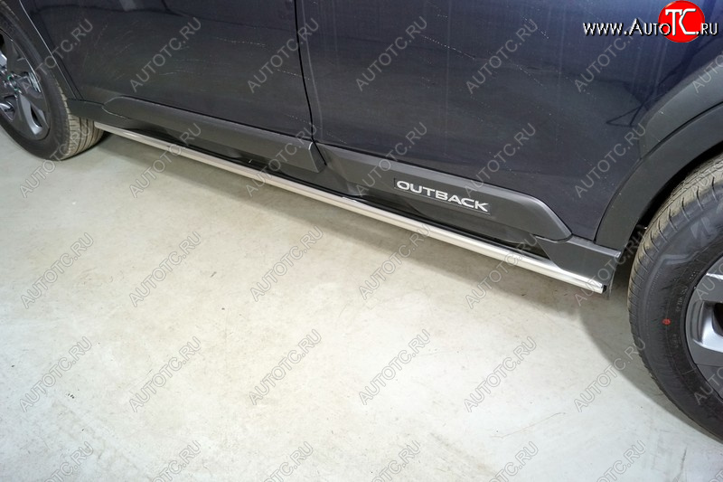 21 399 р. Защита порогов труба d42,4 мм ТСС Тюнинг  Subaru Outback  BT (2019-2025) универсал (серые)  с доставкой в г. Воронеж