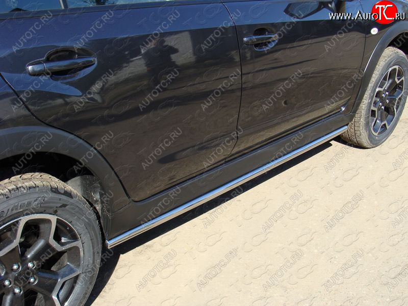 17 649 р. Защита порогов алюминий 42,4 мм, ТСС Тюнинг Subaru XV GP/G33 дорестайлинг (2012-2016)  с доставкой в г. Воронеж
