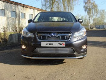 Нижняя декоративная вставка в бампер ТСС Тюнинг Subaru XV GP/G33 дорестайлинг (2012-2016) (d 12 мм)