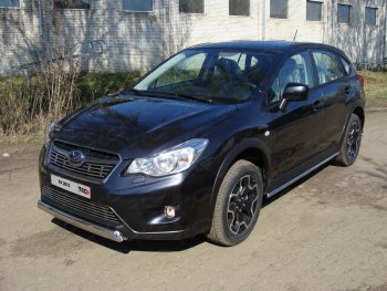 Защита переднего бампера нижняя овальная 75х42 мм ТСС Тюнинг Subaru XV GP/G33 дорестайлинг (2012-2016) (нержавейка)