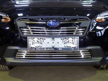 Нижняя декоративная вставка в бампер ТСС Тюнинг Subaru XV GT/G24 дорестайлинг (2017-2021) (d 12 мм)