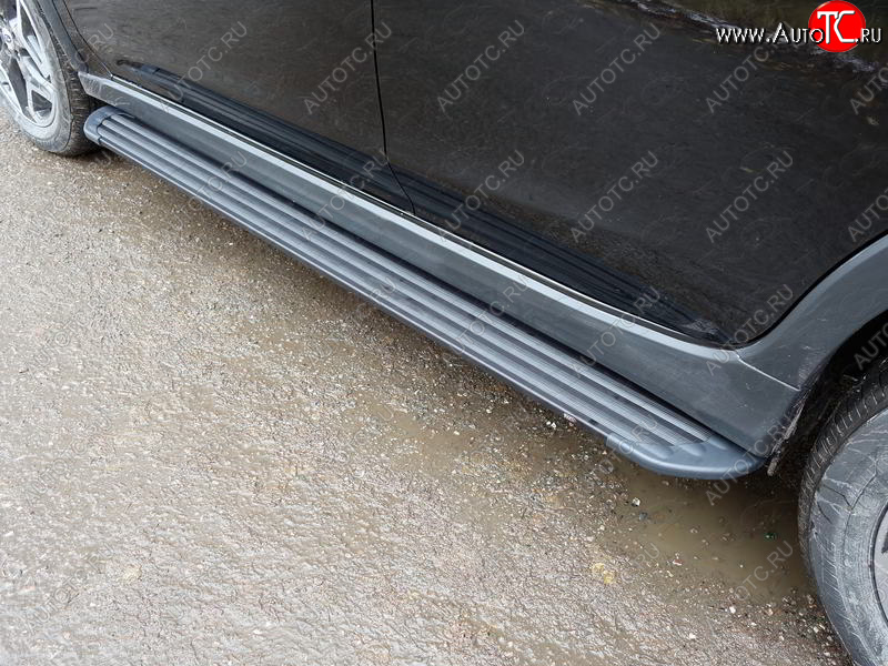 21 999 р. Пороги алюминиевые Slim Line ТСС Тюнинг  Subaru XV  GT/G24 (2017-2021) дорестайлинг (Black)  с доставкой в г. Воронеж