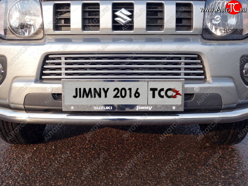 5 849 р. Нижняя декоративная вставка в бампер ТСС Тюнинг Suzuki Jimny JB23/JB43 2-ой рестайлинг (2012-2018) (d 12 мм)  с доставкой в г. Воронеж