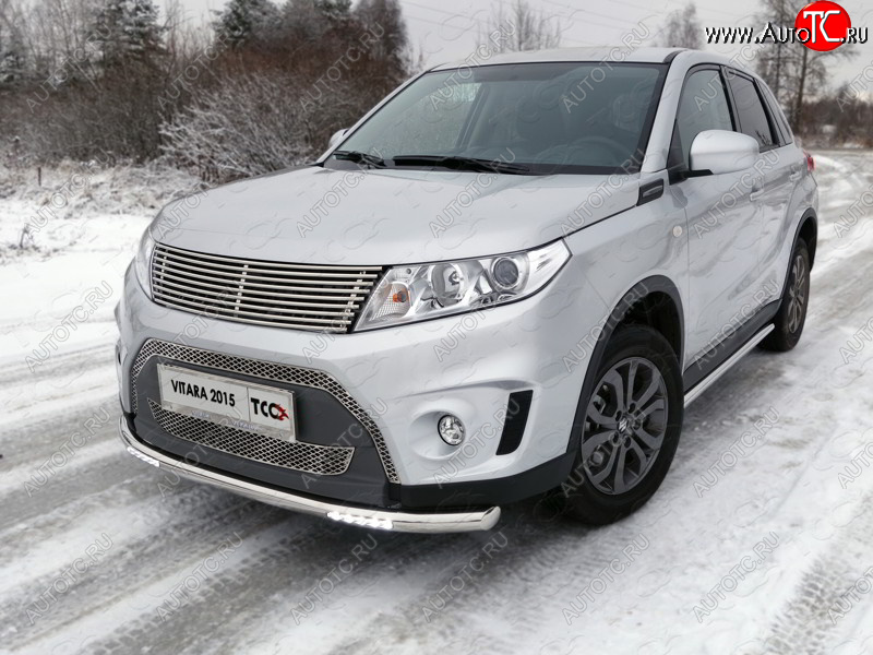 33 849 р. Защита переднего бампера нижняя с ДХО 60,3 мм ТСС Тюнинг  Suzuki Vitara  LY (2015-2019) дорестайлинг (нержавейка)  с доставкой в г. Воронеж