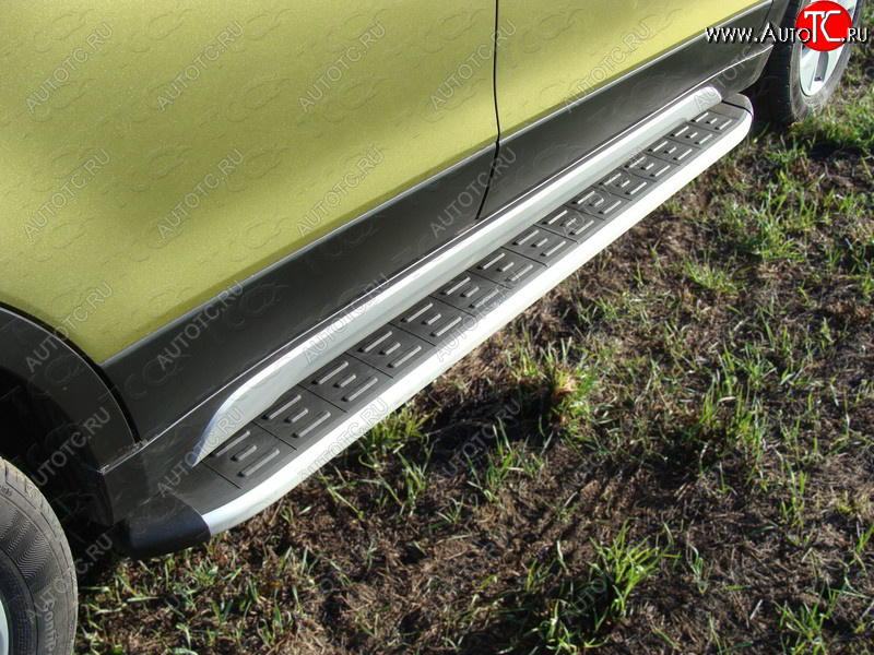 20 599 р. Пороги алюминиевые с пластиковой накладкой ТСС Тюнинг Suzuki SX4 JYB, JYA хэтчбэк дорестайлинг (2013-2016) (серые)  с доставкой в г. Воронеж
