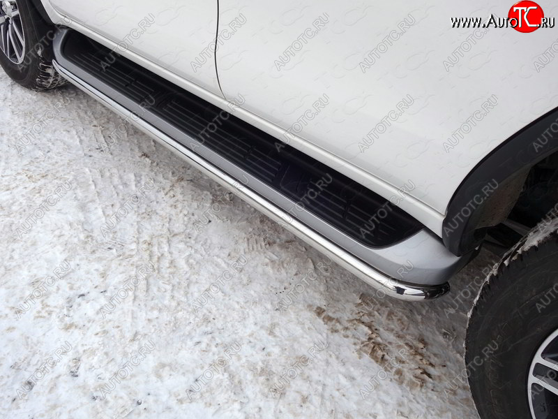 21 599 р. Защита порогов алюминий 50,8 мм, ТСС Тюнинг Toyota Fortuner AN160 дорестайлинг (2015-2020)  с доставкой в г. Воронеж