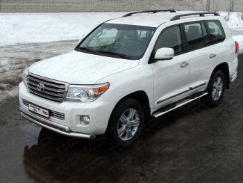 Защита передняя нижняя двойная 76,1*75 мм ТСС Тюнинг Toyota Land Cruiser 200 1-ый рестайлинг (2012-2015) (нержавейка)