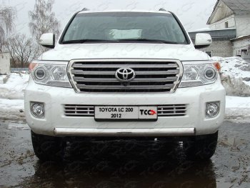 10 299 р. Декоративная вставка переднего бампера ТСС Тюнинг Toyota Land Cruiser 200 1-ый рестайлинг (2012-2015) (d 16 мм)  с доставкой в г. Воронеж. Увеличить фотографию 1