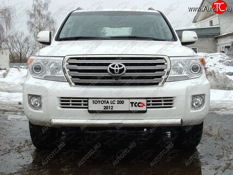 10 299 р. Декоративная вставка переднего бампера ТСС Тюнинг  Toyota Land Cruiser  200 (2012-2015) 1-ый рестайлинг (d 16 мм)  с доставкой в г. Воронеж