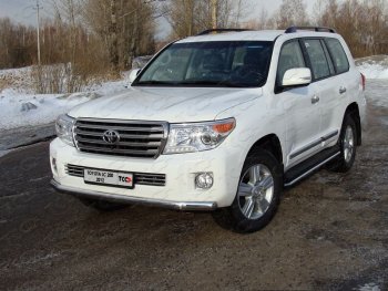 Защита передняя нижняя длинная 75*42 мм ТСС Тюнинг Toyota Land Cruiser 200 1-ый рестайлинг (2012-2015) (нержавейка)