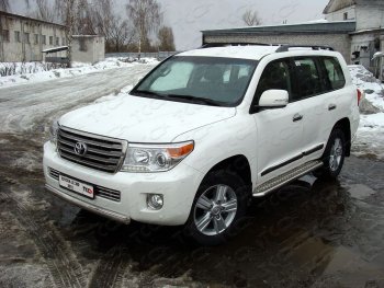 Защита передняя нижняя короткая 75х42 мм ТСС Тюнинг Toyota Land Cruiser 200 1-ый рестайлинг (2012-2015) (нержавейка)