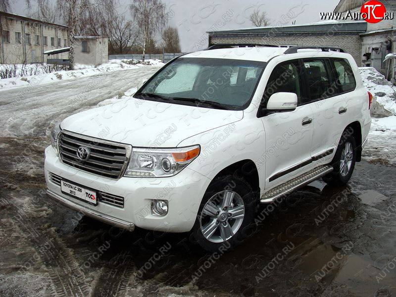 23 899 р. Защита передняя нижняя короткая 75х42 мм ТСС Тюнинг  Toyota Land Cruiser  200 (2012-2015) 1-ый рестайлинг (нержавейка)  с доставкой в г. Воронеж