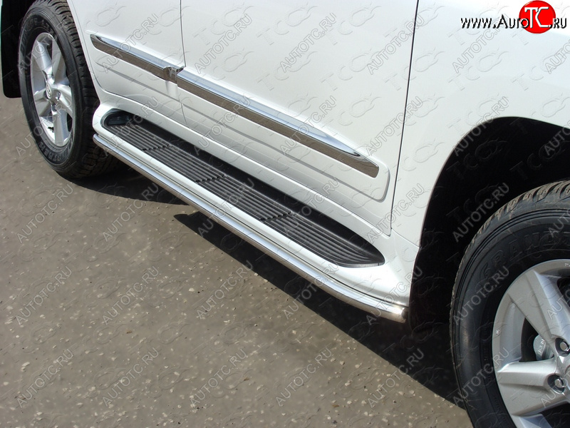 17 649 р. Защита порогов алюминий 42,4 мм, ТСС Тюнинг  Toyota Land Cruiser  200 (2012-2015) 1-ый рестайлинг (аналог Lexus LX570)  с доставкой в г. Воронеж