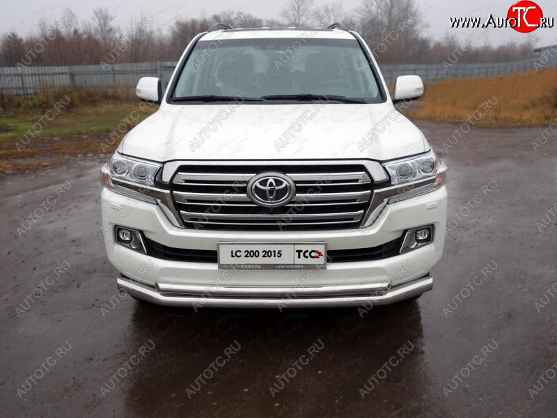34 999 р. Защита передняя нижняя двойная 76,1*50,8 мм кроме EXECUTIVE Тюнинг  Toyota Land Cruiser  200 (2015-2021) 2-ой рестайлинг (нержавейка)  с доставкой в г. Воронеж