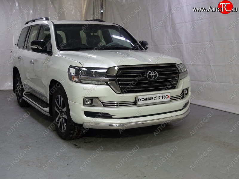 28 299 р. Защита переднего бампера нижняя овальная 75х42 мм ТСС Тюнинг  Toyota Land Cruiser  200 (2015-2021) 2-ой рестайлинг (нержавейка)  с доставкой в г. Воронеж