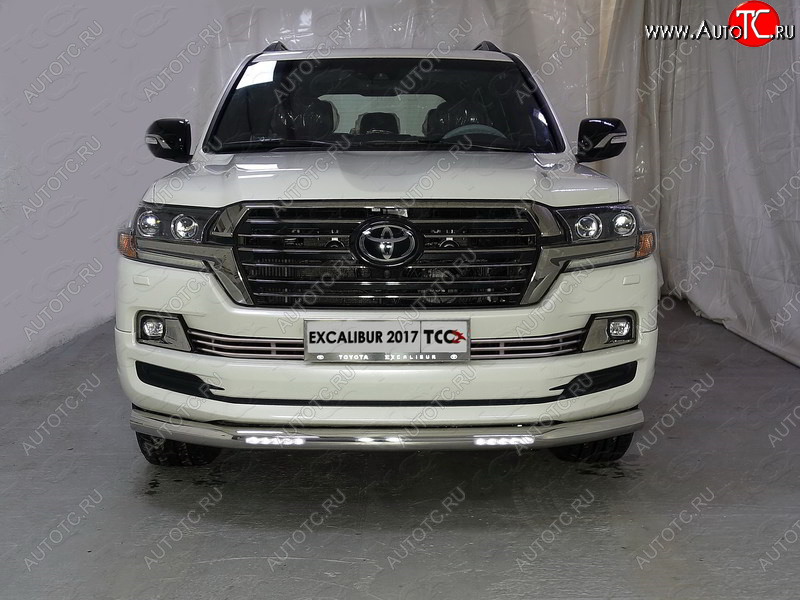 39 749 р. Защита переднего бампера нижняя с ДХО 76,1 мм ТСС Тюнинг  Toyota Land Cruiser  200 (2015-2021) 2-ой рестайлинг (EXCALIBUR )  с доставкой в г. Воронеж