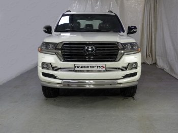 Защита передняя нижняя двойная 76,1*75 мм EXCALIBUR 2017 Тюнинг Toyota Land Cruiser  200 (2015-2021) 2-ой рестайлинг (нержавейка)