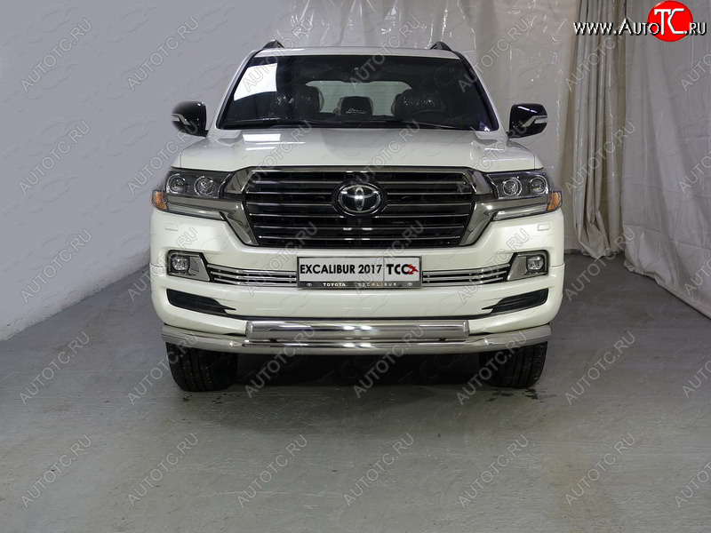 36 299 р. Защита передняя нижняя двойная 76,1*75 мм EXCALIBUR 2017 Тюнинг  Toyota Land Cruiser  200 (2015-2021) 2-ой рестайлинг (нержавейка)  с доставкой в г. Воронеж