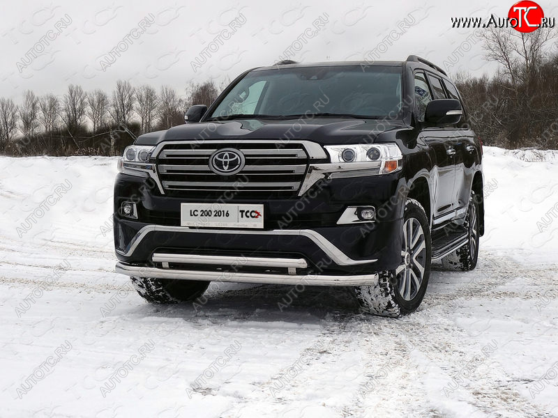 36 299 р. Защита передняя нижняя двойная 76,1*60,3 мм EXECUTIVE Тюнинг  Toyota Land Cruiser  200 (2015-2021) 2-ой рестайлинг (нержавейка)  с доставкой в г. Воронеж