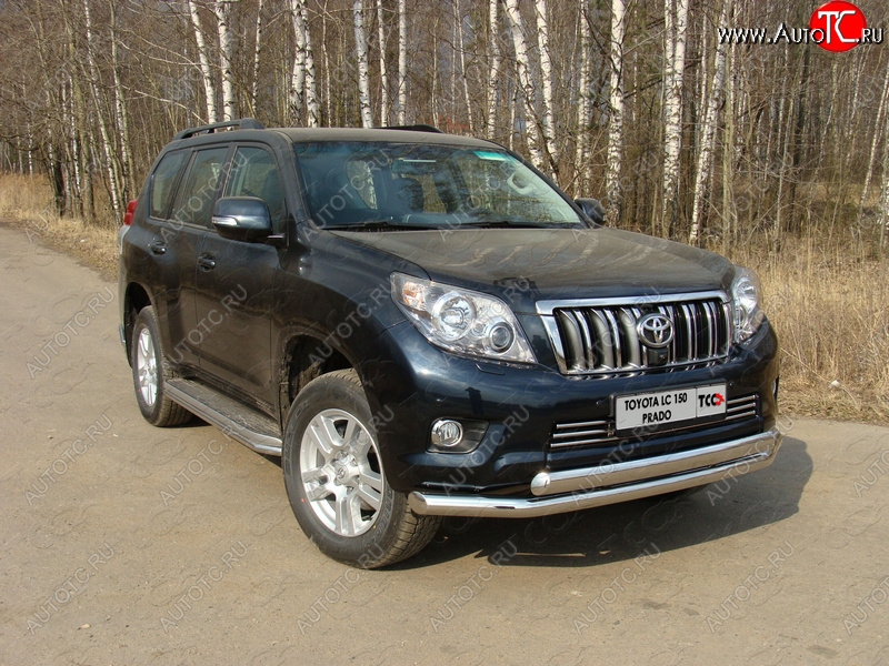36 299 р. Защита переднего бампера нижняя d76,1*75 мм ТСС Тюнинг Toyota Land Cruiser Prado J150 дорестайлинг (2009-2013) (нержавейка)  с доставкой в г. Воронеж