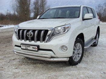 Защита переднего бампера нижняя d76,1*50,8 мм ТСС Тюнинг Toyota Land Cruiser Prado J150 1-ый рестайлинг (2013-2017) ()