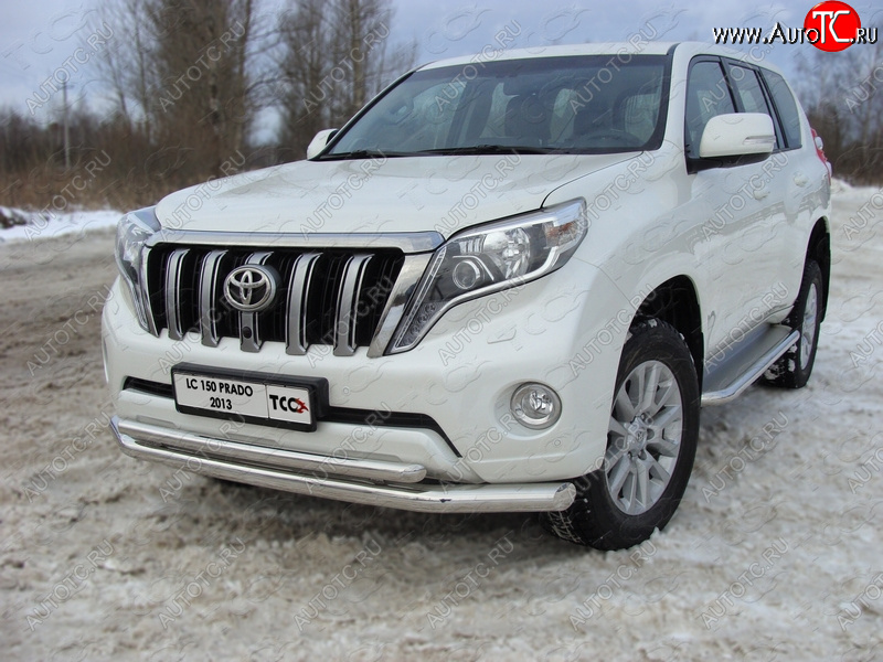 36 299 р. Защита переднего бампера нижняя d76,1*50,8 мм ТСС Тюнинг  Toyota Land Cruiser Prado  J150 (2013-2017) 1-ый рестайлинг (нержавейка)  с доставкой в г. Воронеж